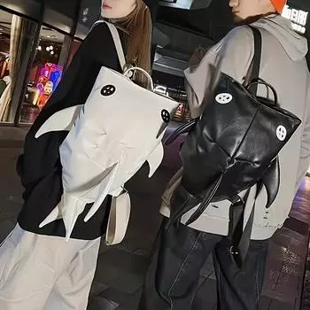 Креативный дизайн акулы, новинка, рюкзак Y2k, модный дорожный рюкзак из искусственной кожи на молнии, модная школьная сумка большой вместимости для студентов