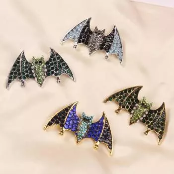 Креативный дизайн брошь летучая мышь, корсаж в виде животного, инкрустированный бриллиантами из сплава, антибликовый аксессуар для одежды