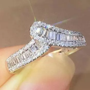 Креативный дизайн, кольца с микро-паве из циркона для женщин, индивидуальные модные украшения 6 золотой