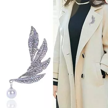 Креативный дизайн, личность, брошь в виде лебедя, перо, жемчужный корсаж, темпераментный кардиган, пальто, женская анти-молния, булавка