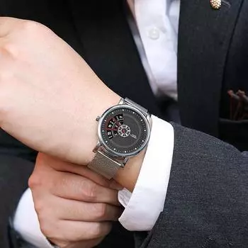 Креативный дизайн Мужские часы Модные стили Мужские кварцевые наручные часы Лучшие бренды Мужские подарки Часы чёрный