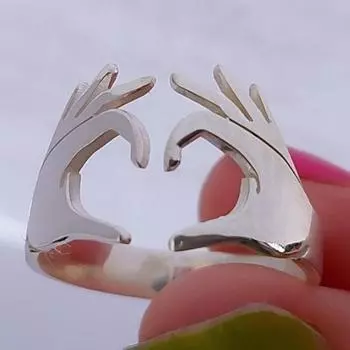 Креативный дизайн, открытые кольца на палец в форме сердца для женщин, повседневные повседневные индивидуальные кольца, ювелирные изделия