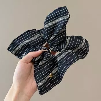 Креативный дизайн полосатые квадратные резинки для волос корейские большие резинки для волос с хвостиком женские аксессуары для волос коричневый