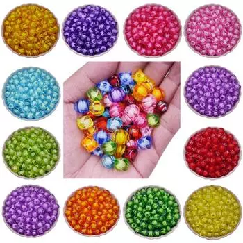 Креативный для изготовления ювелирных изделий своими руками 8/10 мм кулон ярких цветов сэндвич свободные бусины 20/40 шт. ожерелье браслет четыре угла 10mm 20Pcs розовый