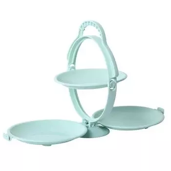 Креативный двухслойный складной поднос для фруктов, тарелка для десертов, чайный столик в гостиной, тарелки для закусок, блюдо для печенья, подносы для сухофруктов и орехов розовый