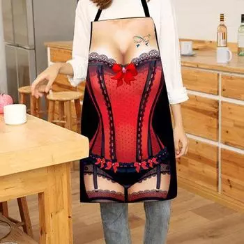 Креативный фартук с четким и реальным изображением, товары для дома, против грязи, мускулистый мужской забавный фартук, практичный фартук против морщин, против пятен 4