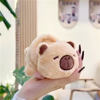 Креативный флип капибара кулон плюшевая кукла брелок мультяшная капибара чучело животного брелок плюшевая игрушка рюкзак подвесной декор 12cm