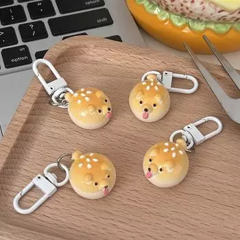 Креативный французский хлебный брелок для ключей в виде собаки, милый кулон в виде щенка из хлеба, сумка, подвесной забавный брелок из смолы, декор для рюкзака, автомобильные ключи, аксессуары