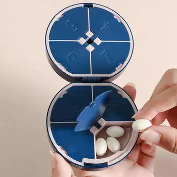 Креативный футляр для таблеток, еженедельный портативный дорожный круглый диспенсер для медицинских таблеток