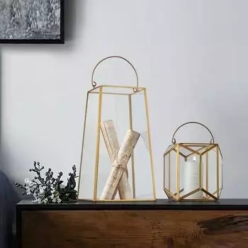 Креативный геометрический вечный цветок стеклянная крышка украшения цветочная комната микропейзаж магазин одежды кафе DIY витрина украшения Type A (excluding interior)