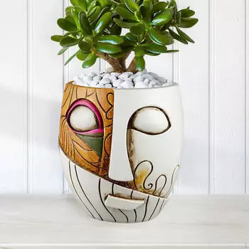 Креативный головной горшок, абстрактное лицо, цветочный горшок, ваза для цветов, украшение, современная статуэтка, статуэтка из смолы