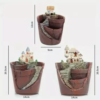 Креативный горшок для растений с цветочным горшком «Город неба», комбинированный полимерный горшок для суккулентов, украшение для дома и сада, держатель для растений