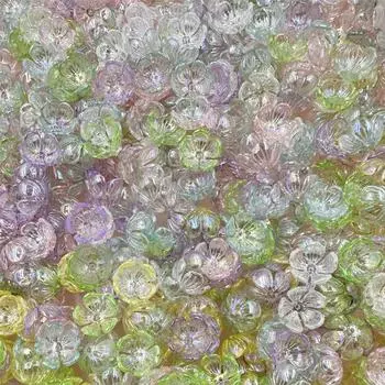 Креативный градиент, модная цепочка для телефона, прозрачная 16*8 мм, ювелирные аксессуары, цветок, сделай сам, акрил, 100 шт., материалы для браслетов, изготовление свободных бусин светло-синий