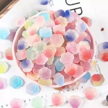 Креативный градиентный крем-клей «сделай сам», нашивка для чехла для телефона, клейкая непористая 10 шт., свободные бусины, материал, нашивка с рисунком кошачьей лапы разноцветный