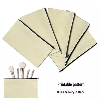 Креативный холщовый пенал на молнии и косметичка 21*12