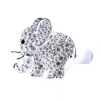 Креативный хрустальный слон в виде слона, автомобильный зажим для духов, автомобильные аксессуары серебряный