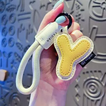 Креативный Изысканный Брелок с 26 Английскими Буквами из ПУ Кожи, Подвески для Сумки с Алфавитом, Брелок-Орнамент, Счастливый Кулон, Подарок для Пары