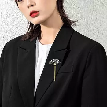 Креативный изысканный дизайн веер кисточка брошь для женской свадебной вечеринки булавки броши корсаж подарок синий