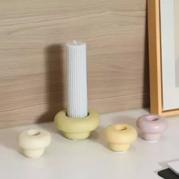 Креативный керамический подсвечник в кремовом стиле, мягкий декоративный настольный подсвечник для дома HP839-1W Milk White Candlestick Small