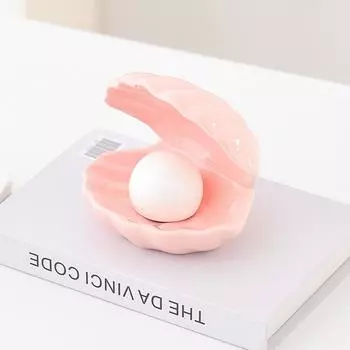 Креативный керамический светильник-ракушка для спальни, скандинавское украшение для стола, тарелка для хранения украшений, подарок в виде сердца для девочки