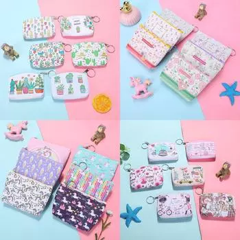 Креативный кошелек для монет, милый мини-кошелек для монет с принтом, доступный чехол для ключей, популярный женский кошелек, модный маленький кошелек с персонажами