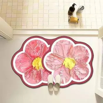 Креативный коврик Diatom Mud, впитывающий коврик в форме цветка, нескользящий коврик для ванной комнаты с цветком, коврик для входной двери 40*60cm