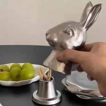 Креативный кролик зубочистка коробка зубочистка коробка для хранения ватных палочек керамический мультфильм настольное украшение поделки новый домашний подарок чёрный