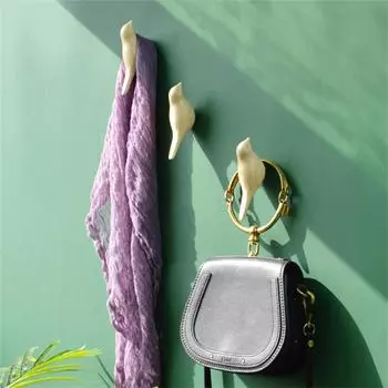 Креативный крючок для украшения птицы, настенная вешалка для двери спальни, 3D одинарный крючок, крючок для пальто, простое настенное украшение жёлтый