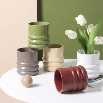Креативный круглый цветочный горшок, сочный горшок, керамический горшок, домашний декор, настольные украшения, украшение для сада, бонсай, горшок для растений No.1