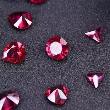 Креативный круглый корунд, кроваво-красный корунд, искусственный драгоценный камень