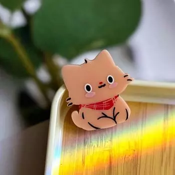 Креативный кулон «Китти», милый акриловый брелок в виде кота, кавайный шарф, брелок в виде кота, декор для рюкзака чёрный