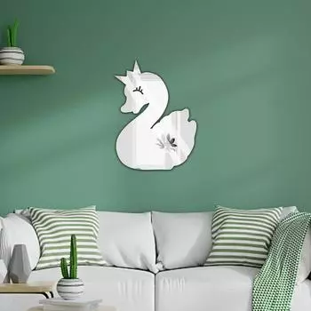 Креативный лебедь мультфильм зеркало настенная наклейка гостиная спальня стена небольшое украшение ванная плитка покрытие уродство водонепроницаемый