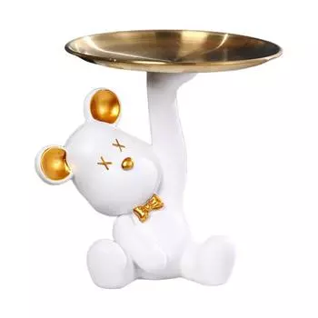 Креативный лоток для хранения медведя, мультяшный подарок, сохраняйте порядок белый