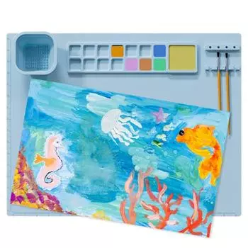 Креативный магнитный силиконовый коврик, набор для творчества, антипригарный силиконовый коврик для рисования на присоске, подходит для детей и студентов фиолетовый