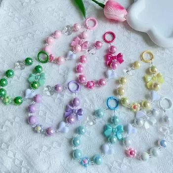 Креативный маленький цветочный бант бисерный кулон для мобильного телефона подвесные украшения чехол для наушников подвеска своими руками украшение для рюкзака зелёный