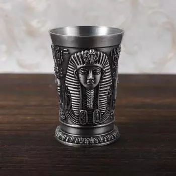 Креативный маленький металлический винтажный египетский бокал для вина, ликера, коктейля, виски, винного бара, кубок фараона, Тутанхамона, резной кубок для воды 50ml
