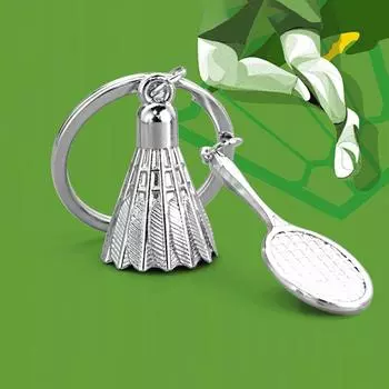 Креативный металлический брелок-подвеска в виде ракетки для бадминтона, мини-волан, спортивные брелки, подарочный рюкзак, кошелек, держатель для ключей, аксессуары as the picture