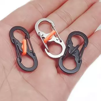 Креативный металлический брелок с защитой от кражи, замком, пряжкой в форме восьмерки и S-образным крючком