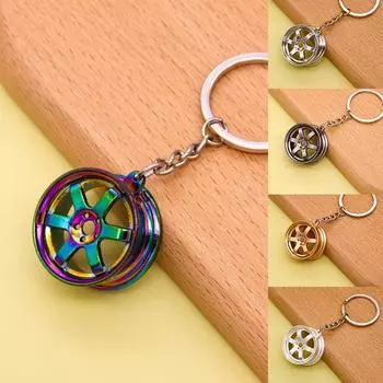 Креативный металлический брелок в виде автомобильной шины: Уникальный брелок для ключей от автозапчастей, идеальный памятный подарок для магазина 4S null