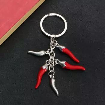 Креативный металлический брелок в виде красного перца, мини-подвеска в виде перца, аксессуары для ключей OneSize