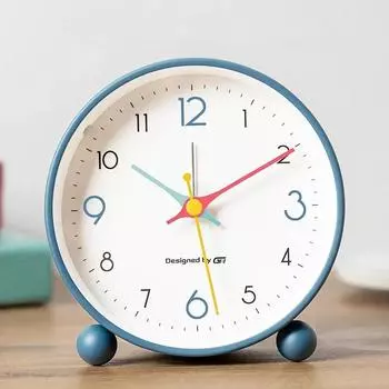 Креативный металлический будильник, бесшумные настольные часы для студентов, декор стола, украшение спальни, украшение дома и электроника