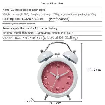Креативный металлический будильник, средство пробуждения для студентов, детские настольные часы, 3-дюймовые выпуклые светящиеся часы с изображением персонажа чёрный
