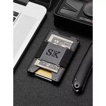 Креативный металлический чехол для карты RFID с защитой от кражи, нашейный значок, карта с разрешением на работу, зажим для рукава, мини-кошелек, простая рабочая карта