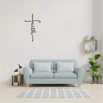 Креативный металлический портрет - современная фреска из железа без рамы с крестом веры, стильное подвесное украшение для любого пространства светло-серый