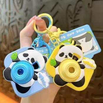 Креативный милый брелок в виде панды, мультяшная проекционная камера, брелок для автомобиля, сумка, брелки, подвесные аксессуары жёлтый