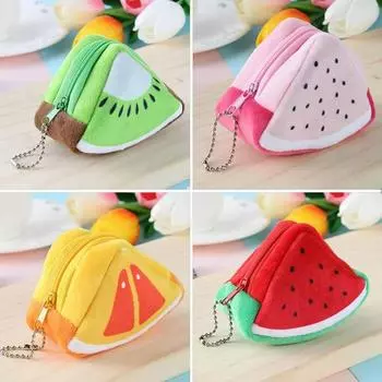 Креативный милый фруктовый плюшевый кошелек, кошелек для монет, женский кошелек, сумка для денег, милые кошельки с героями мультфильмов для девочек, подарок, многофункциональный зелёный