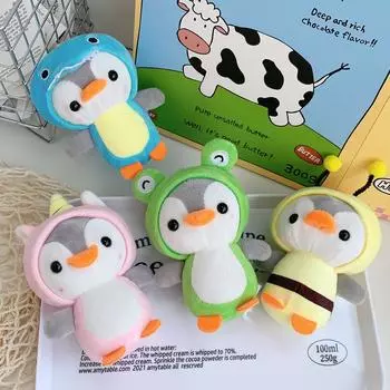 Креативный милый костюм для косплея, платье с плюшевой игрушкой-пингвином, сумка с подвеской, аксессуары, брелок-трансформер с пингвином, пчела, лягушка, единорог 11cm-30cm