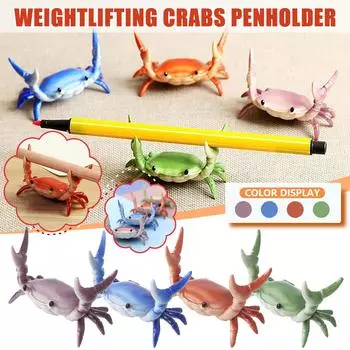 Креативный милый крабовый держатель для ручки, тяжелая атлетика, крабы, держатель для ручек, стеллаж для хранения, подарок синий