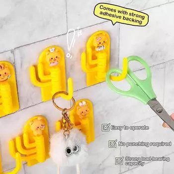 Креативный милый медведь животные прочный клейкий крючок бесследный настенный крючок для ключей в ванной комнате Kawaii Kids настенный стеллаж для хранения вещей