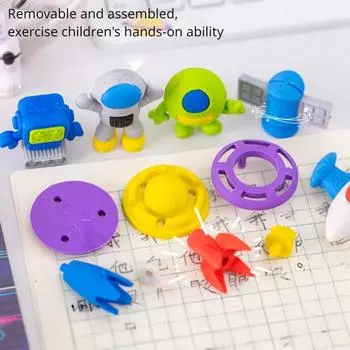 Креативный милый мультфильм астронавт инопланетянин космический корабль спутниковый ластик школьные канцелярские принадлежности школьные принадлежности детский подарок офисные аксессуары